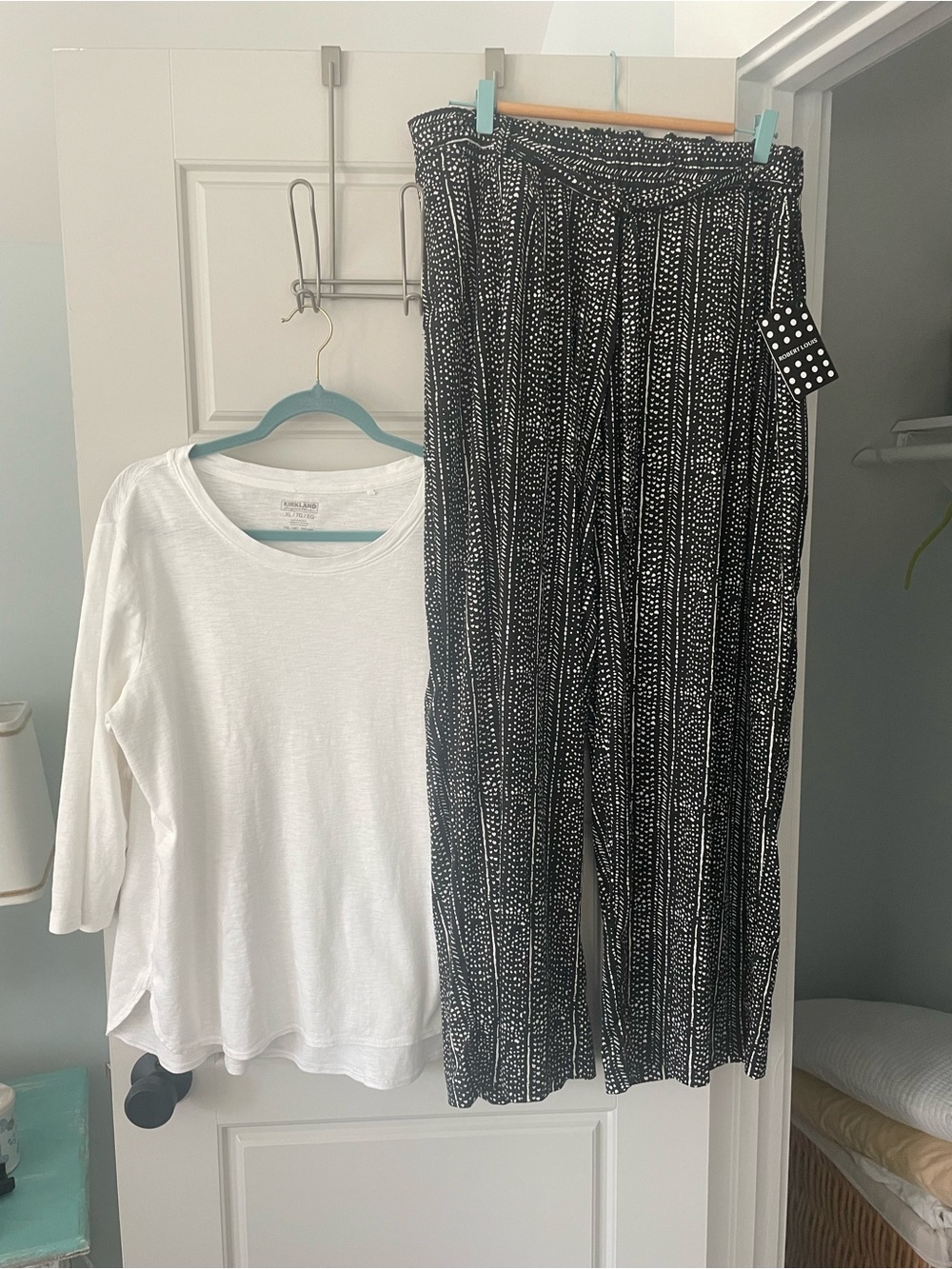 Monochrome Printed Wide-Leg Pants xl pallazo new - Black & White top xl Kirkland